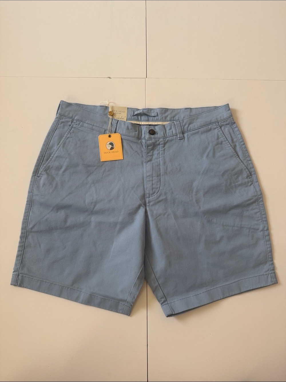 Duckhead 9" Gold School Chino Short Chambray Blue